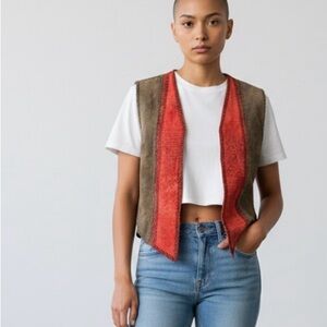Vintage Boho Cowgirl Handcrafted Suede Vest